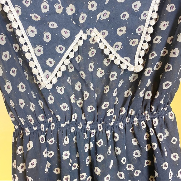 Peppermint Floral Print Boho Mini dress - Size S - Picture 3 of 8